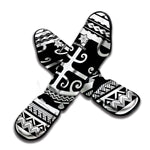 Polynesian Tribal Tattoo Pattern Print Muay Thai Shin Guard