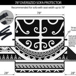 Polynesian Tribal Tattoo Pattern Print Oversized Sofa Protector