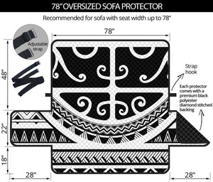 Polynesian Tribal Tattoo Pattern Print Oversized Sofa Protector