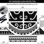 Polynesian Tribal Tattoo Pattern Print Oversized Sofa Protector