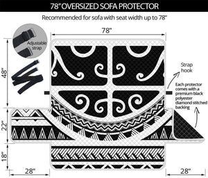 Polynesian Tribal Tattoo Pattern Print Oversized Sofa Protector