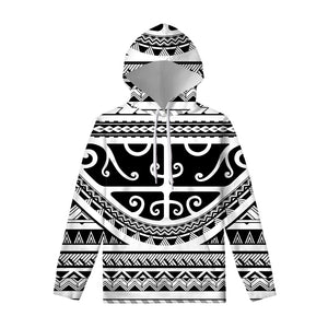 Polynesian Tribal Tattoo Pattern Print Pullover Hoodie