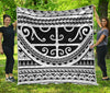 Polynesian Tribal Tattoo Pattern Print Quilt