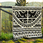 Polynesian Tribal Tattoo Pattern Print Quilt