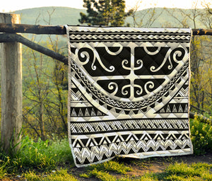 Polynesian Tribal Tattoo Pattern Print Quilt