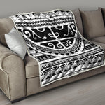 Polynesian Tribal Tattoo Pattern Print Quilt