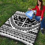 Polynesian Tribal Tattoo Pattern Print Quilt