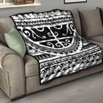 Polynesian Tribal Tattoo Pattern Print Quilt