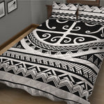 Polynesian Tribal Tattoo Pattern Print Quilt Bed Set