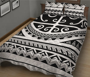 Polynesian Tribal Tattoo Pattern Print Quilt Bed Set