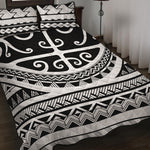 Polynesian Tribal Tattoo Pattern Print Quilt Bed Set