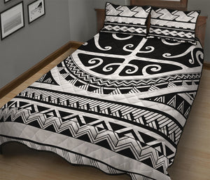 Polynesian Tribal Tattoo Pattern Print Quilt Bed Set