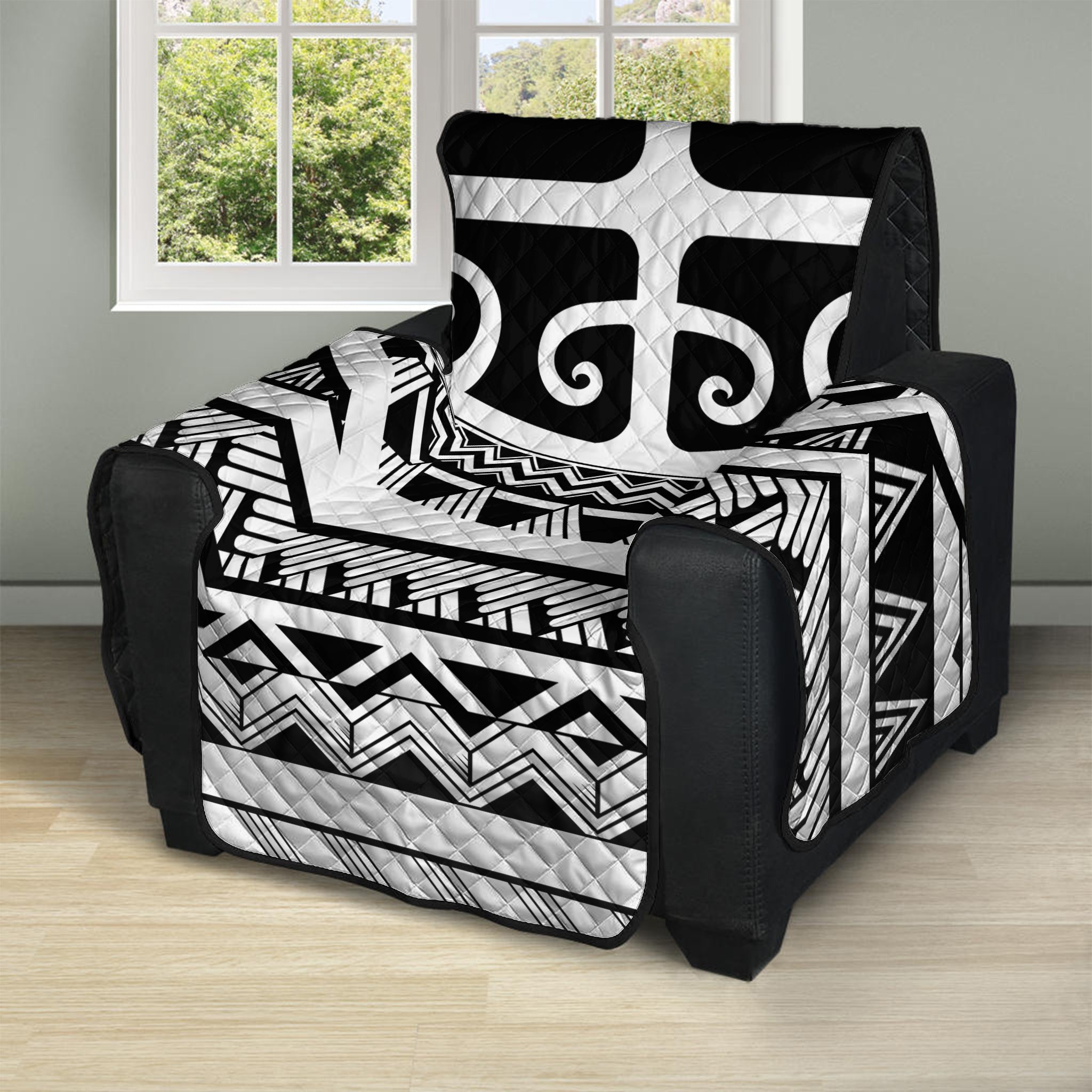 Polynesian Tribal Tattoo Pattern Print Recliner Protector