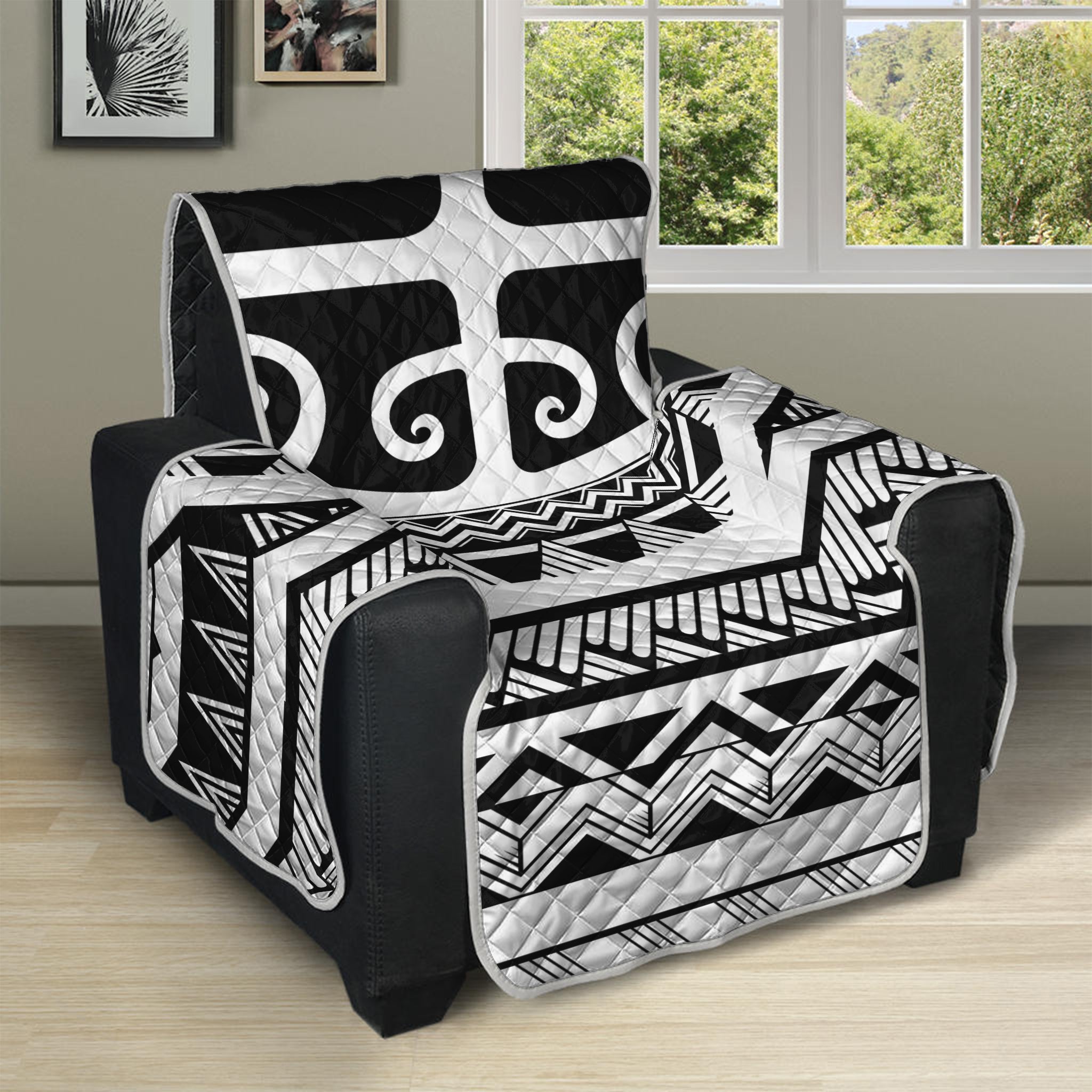 Polynesian Tribal Tattoo Pattern Print Recliner Protector