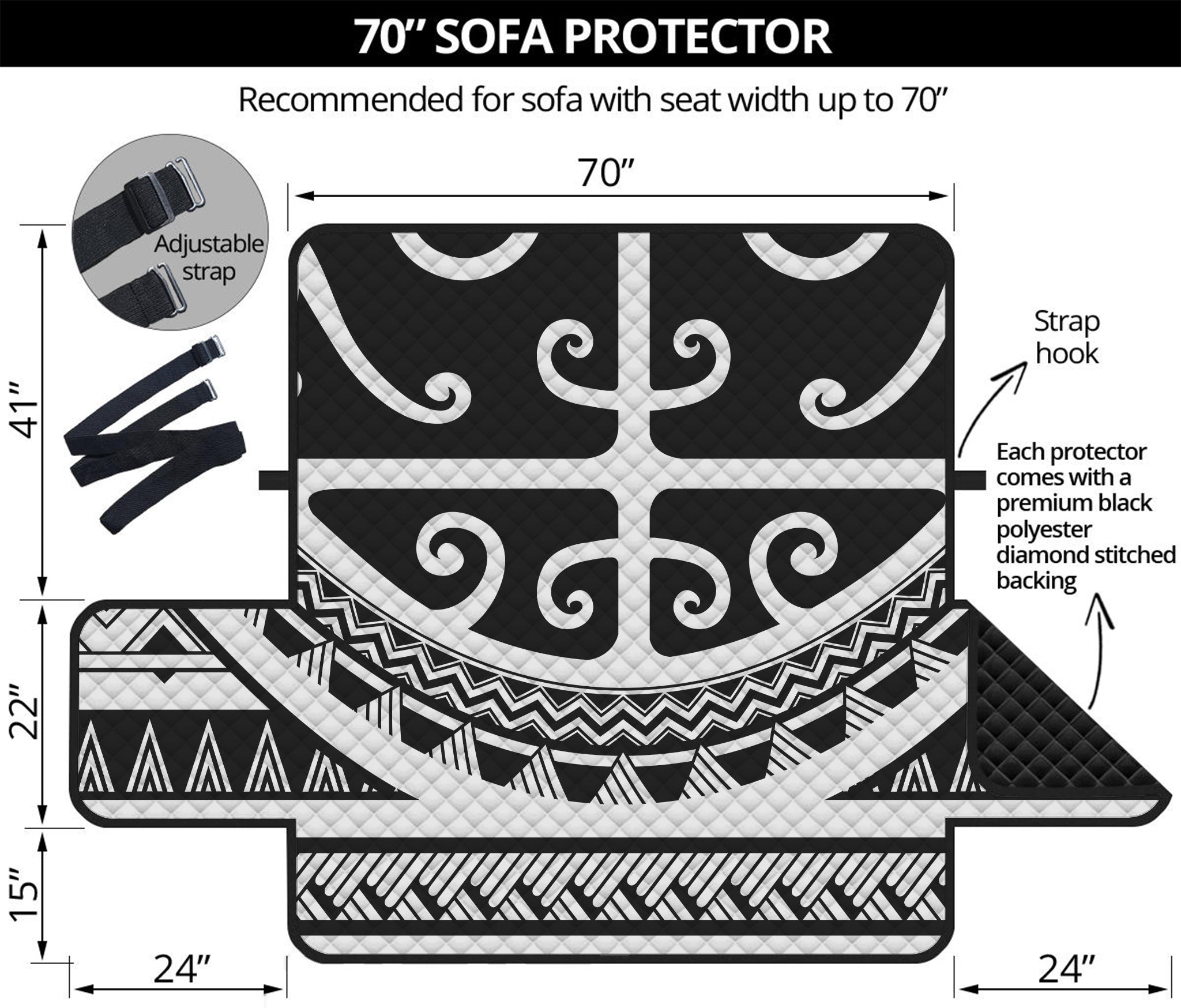 Polynesian Tribal Tattoo Pattern Print Sofa Protector