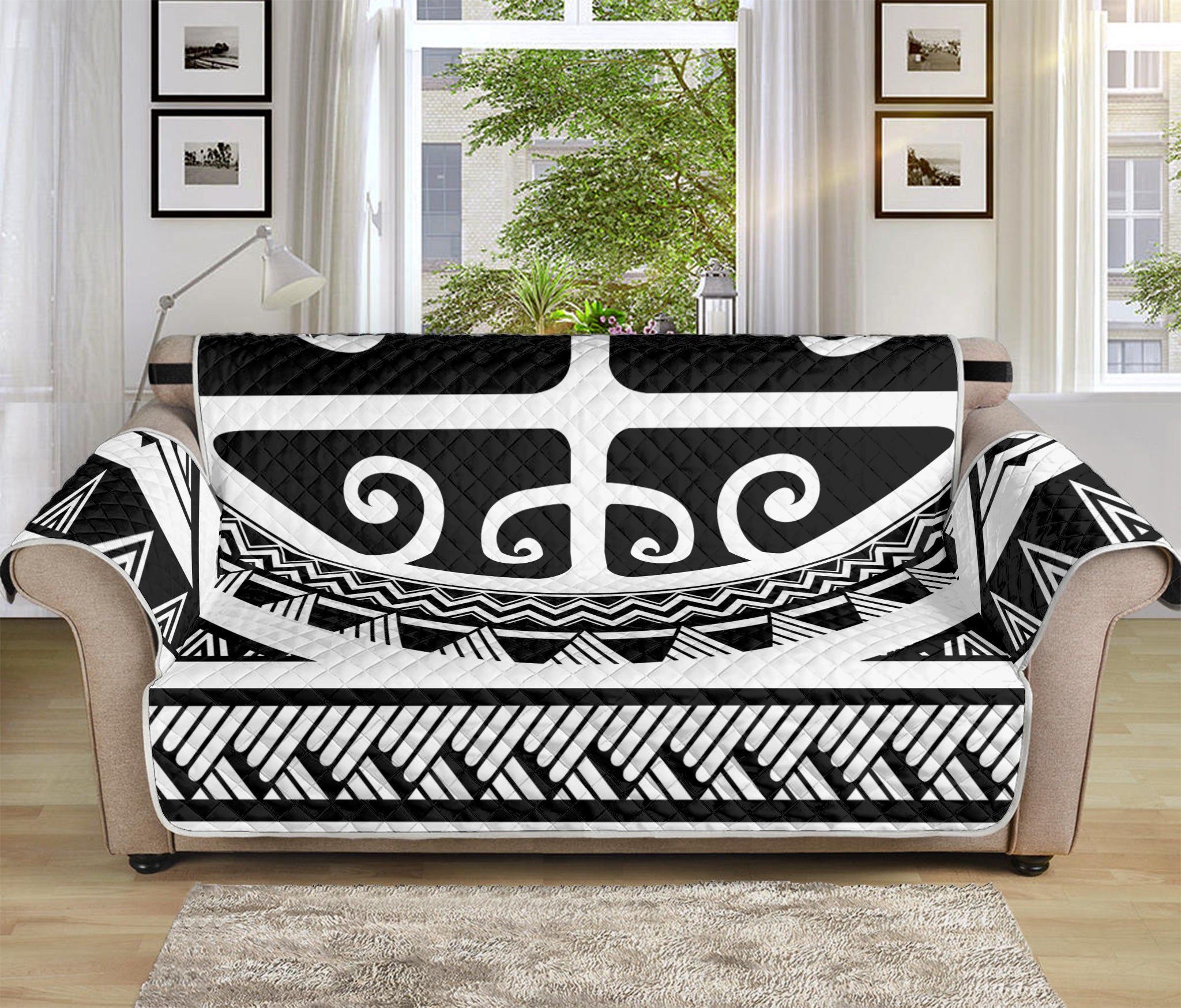 Polynesian Tribal Tattoo Pattern Print Sofa Protector