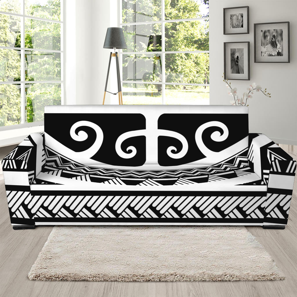 Polynesian Tribal Tattoo Pattern Print Sofa Slipcover