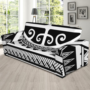 Polynesian Tribal Tattoo Pattern Print Sofa Slipcover