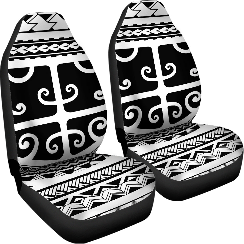 Polynesian Tribal Tattoo Pattern Print Universal Fit Car Seat Covers