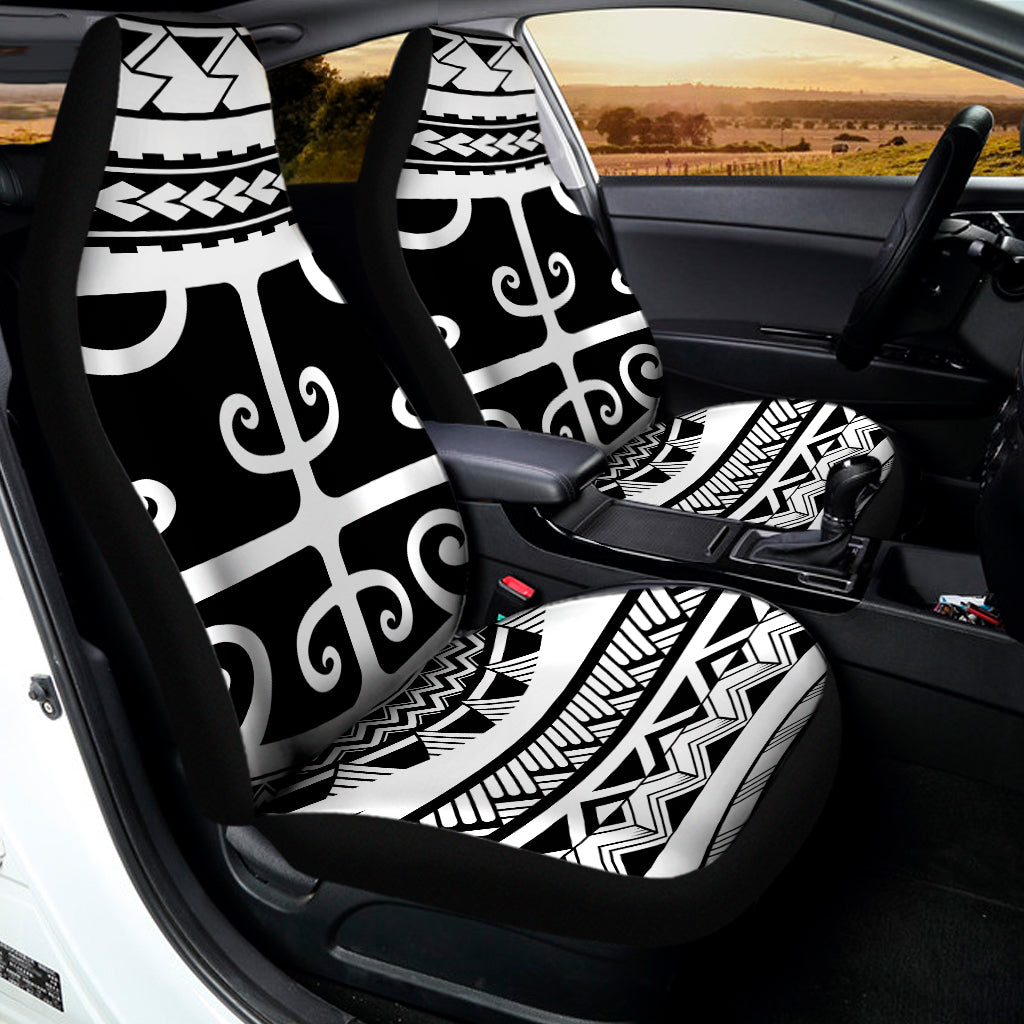 Polynesian Tribal Tattoo Pattern Print Universal Fit Car Seat Covers