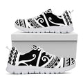 Polynesian Tribal Tattoo Pattern Print White Running Shoes