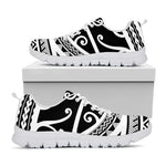 Polynesian Tribal Tattoo Pattern Print White Sneakers