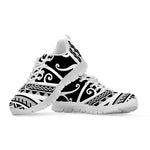 Polynesian Tribal Tattoo Pattern Print White Sneakers