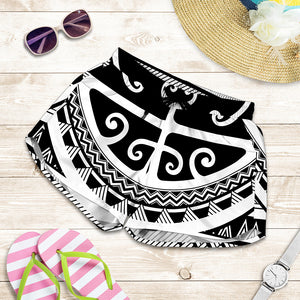 Polynesian Tribal Tattoo Pattern Print Women's Shorts