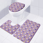 Pomeranian In Tea Cup Pattern Print 3 Piece Bath Mat Set