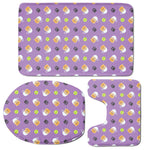 Pomeranian In Tea Cup Pattern Print 3 Piece Bath Mat Set