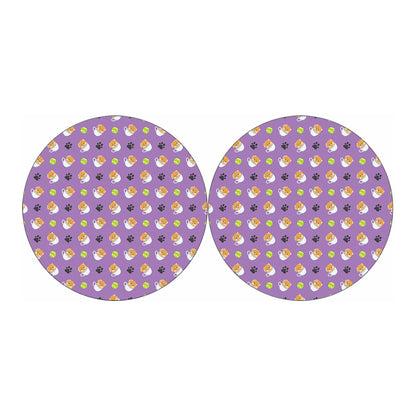 Pomeranian In Tea Cup Pattern Print Car Coasters