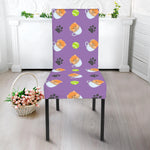Pomeranian In Tea Cup Pattern Print Dining Chair Slipcover