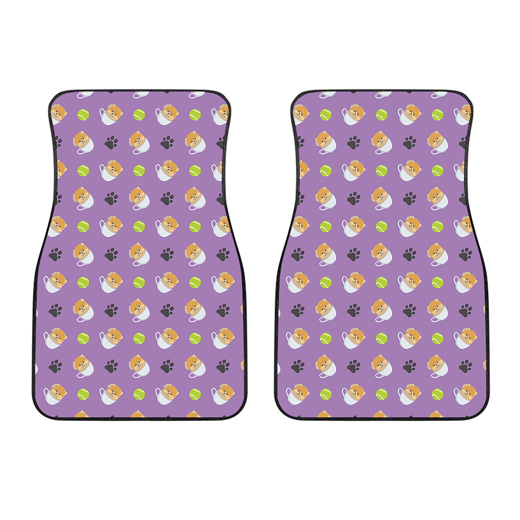 Pomeranian In Tea Cup Pattern Print Front Car Floor Mats