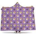 Pomeranian In Tea Cup Pattern Print Hooded Blanket