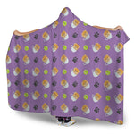 Pomeranian In Tea Cup Pattern Print Hooded Blanket