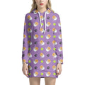 Pomeranian In Tea Cup Pattern Print Pullover Hoodie Dress