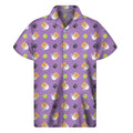 Pomeranian In Tea Cup Pattern Print Men's Short Sleeve Shirt