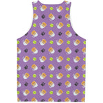 Pomeranian In Tea Cup Pattern Print Men's Tank Top