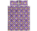 Pomeranian In Tea Cup Pattern Print Quilt Bed Set