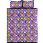 Pomeranian In Tea Cup Pattern Print Quilt Bed Set