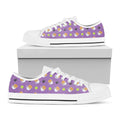 Pomeranian In Tea Cup Pattern Print White Low Top Sneakers
