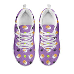 Pomeranian In Tea Cup Pattern Print White Sneakers