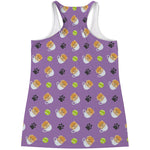 Pomeranian In Tea Cup Pattern Print Women's Racerback Tank Top