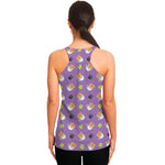 Pomeranian In Tea Cup Pattern Print Women's Racerback Tank Top