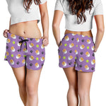 Pomeranian In Tea Cup Pattern Print Women's Shorts