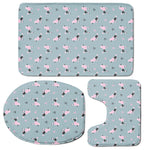 Poodle And Crown Pattern Print 3 Piece Bath Mat Set