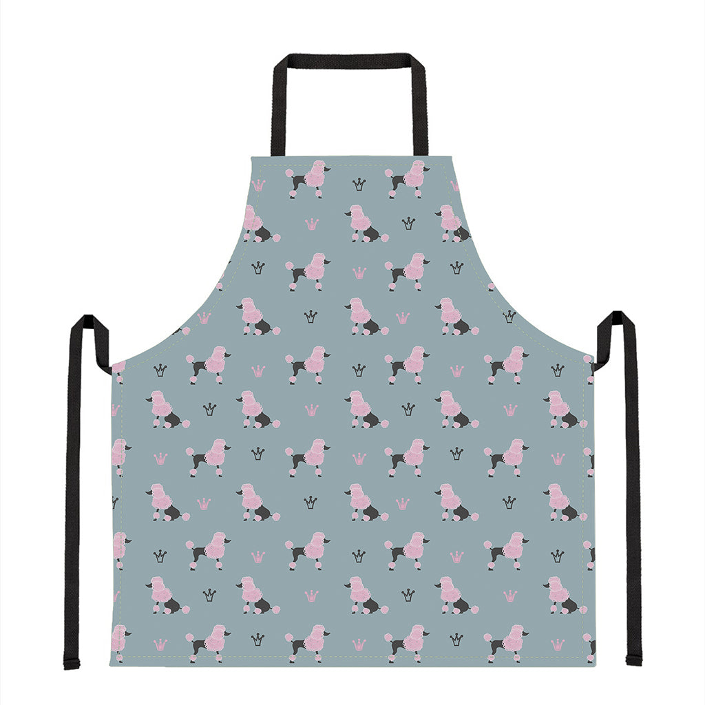 Poodle And Crown Pattern Print Apron