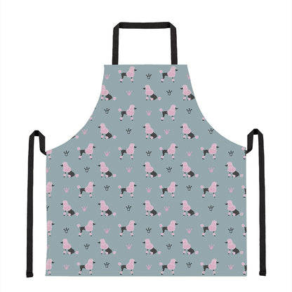 Poodle And Crown Pattern Print Apron