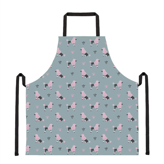 Poodle And Crown Pattern Print Apron