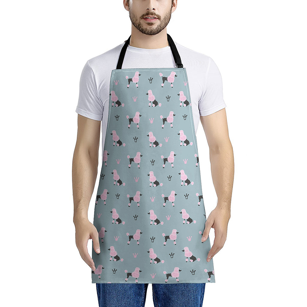 Poodle And Crown Pattern Print Apron